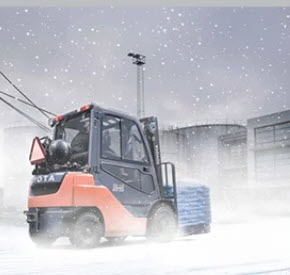 Toyota Forklift Truck in Winter Conditions